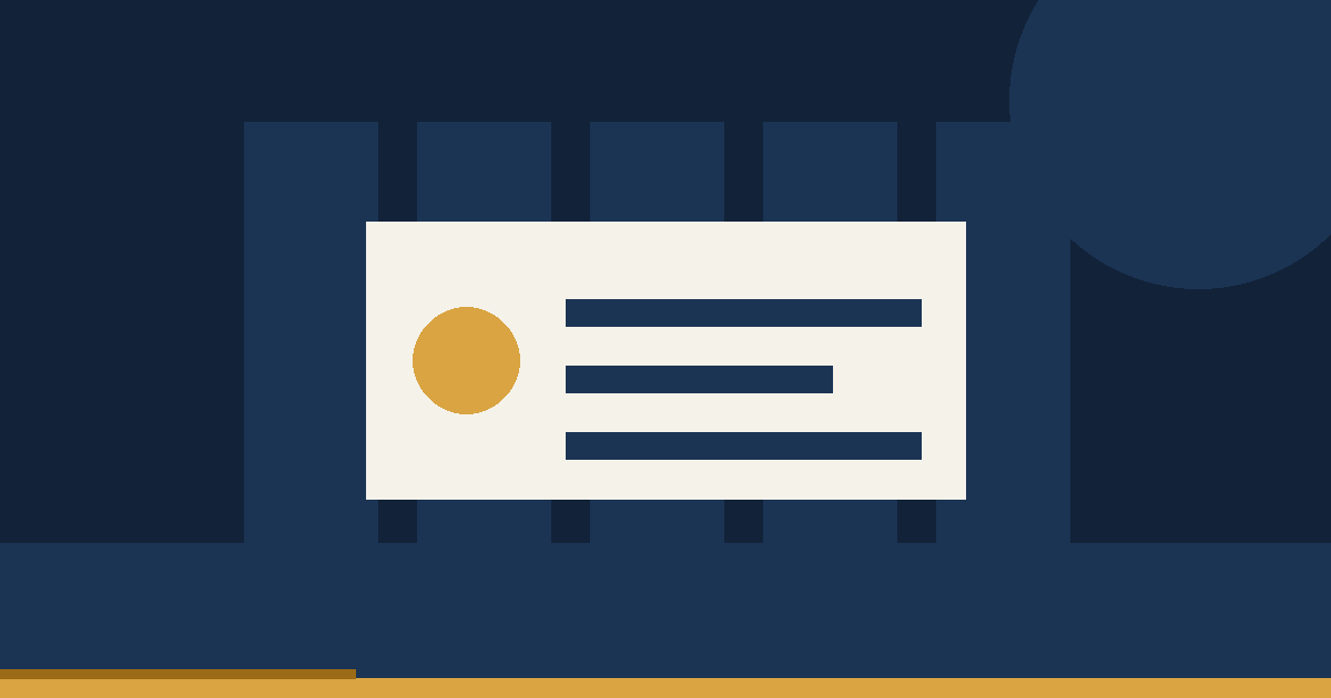 Five faint day columns behind a cream summary card with an amber dot on a navy background